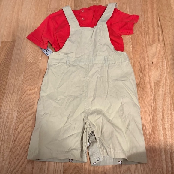 Philadelphia Phillies Kids Shortalls Overalls Set - Red and Tan NEW Sz 4T - Picture 5 of 6